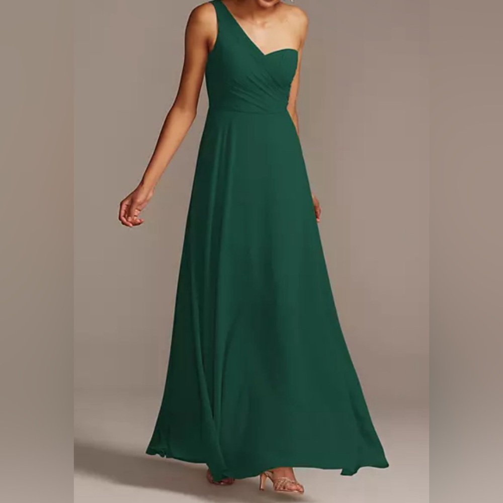 PlusSz CELEBRATE DB STUDIO | Full skirt Asymmetrical Shoulder | Juniper Green